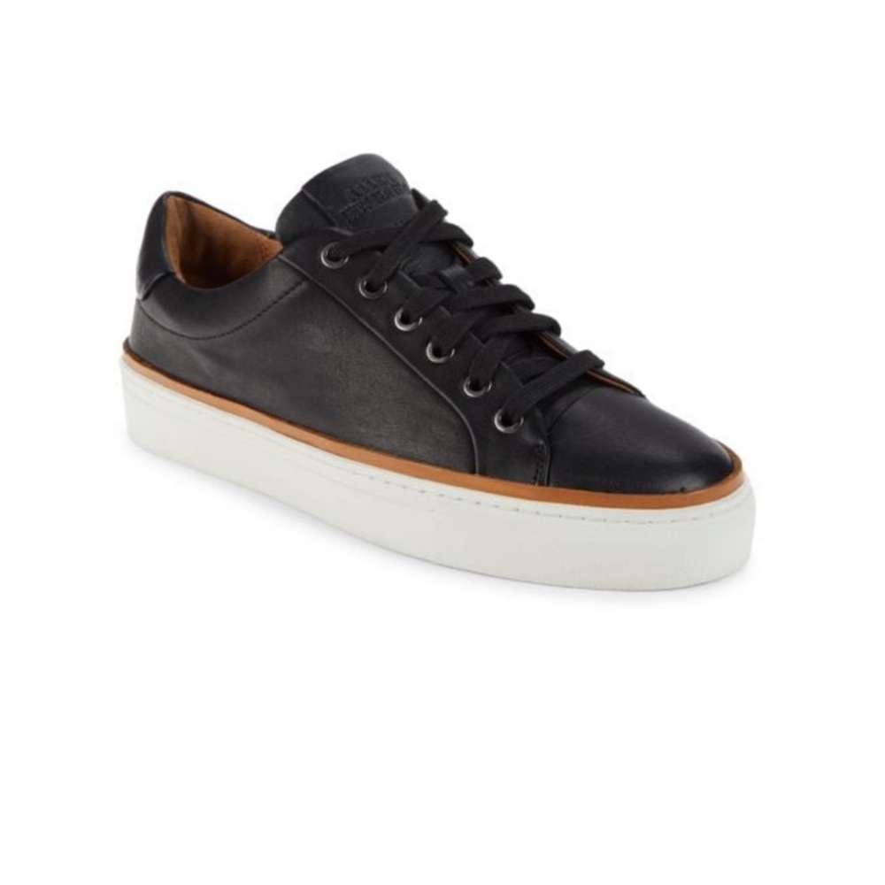 Allen Edmunds mens size 10.5 D Flynn Leather Low Top Sneakers black